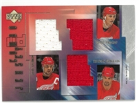 Fedorov, Yzerman & Shanahan Upper Deck Combo Jersey Card