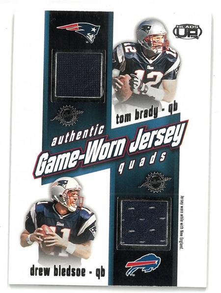 Tom Brady/Drew Bledsoe/Brown/Pass 2002 Pacific Heads Up