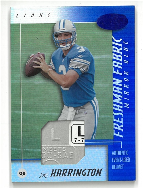 Joey Harrington 2002 Leaf Certified Helmet Card