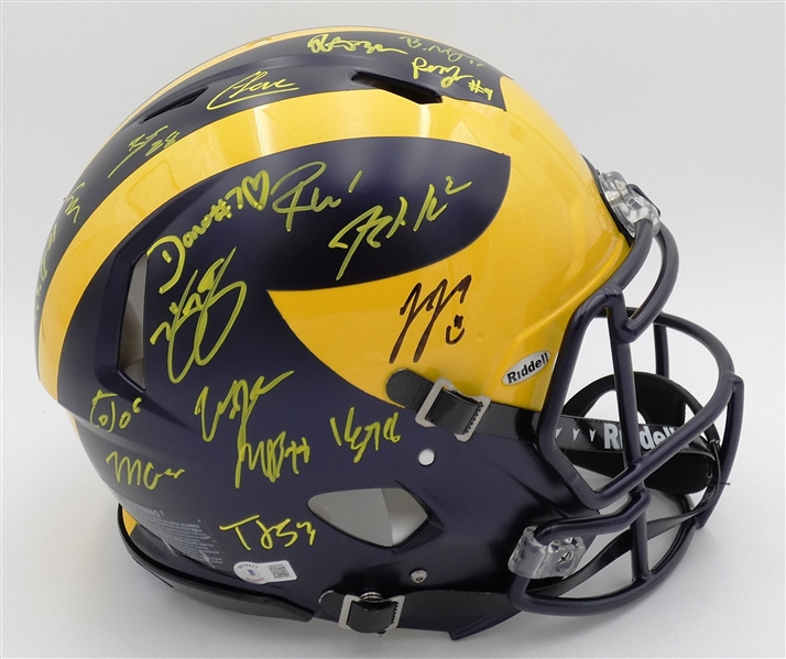 Michigan Wolverines National Champions Team Signed Authentic Helmet