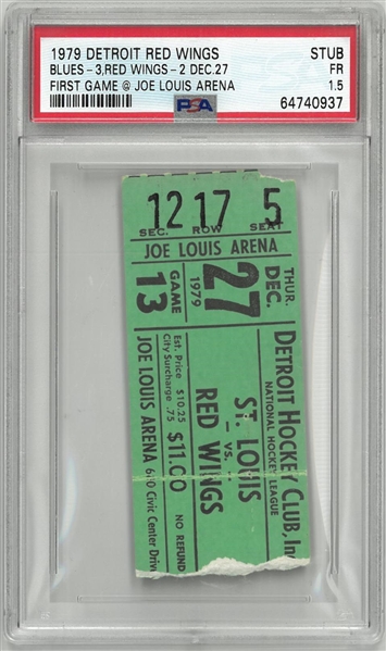 Joe Louis Arena First Game Ticket