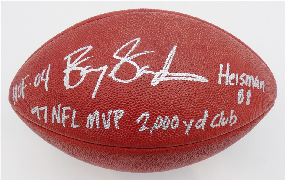 Barry Sanders Autographed Multi Inscribed Football
