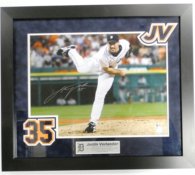 Justin Verlander Autographed Framed 16x20