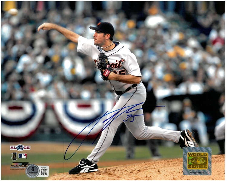 Justin Verlander Autographed 2006 World Series 8x10