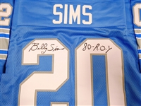 Billy Sims Autographed Custom Jersey