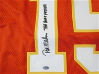 Pat Mahomes Autographed Custom Jersey w/ The Goat Father