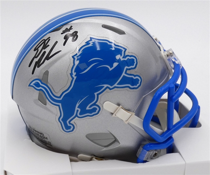 DJ Reader Autographed Lions Mini Helmet