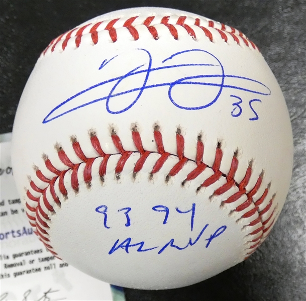 Frank Thomas Autographed Baseball w/ MVP