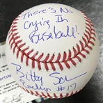 Bitty Schram Autographed Baseball w/ Theres No Crying in Baseball