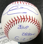 Armando Galarraga Autographed Baseball w/ 28 Up 28 Down