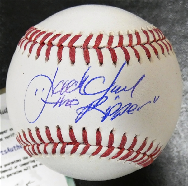 Jack Clark Autographed Baseball w/ The Ripper