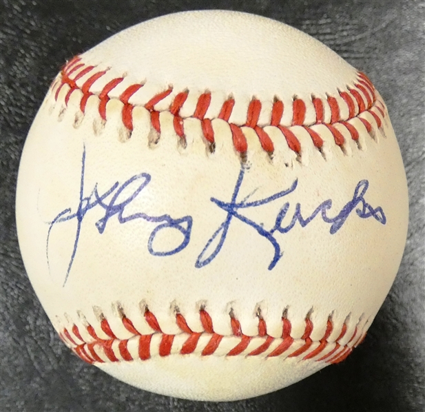 Johnny Kucks Autographed Baseball