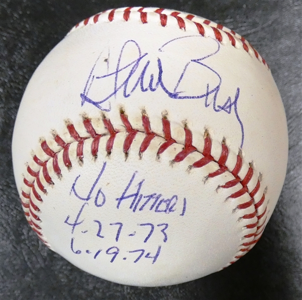 Steve Busby Autographed Baseball w/ No Hitters