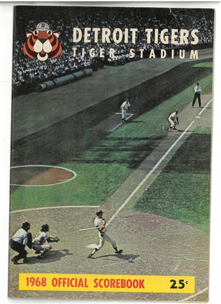 Detroit Tigers 1968 Scorebook