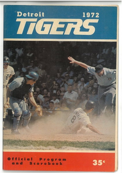 Detroit Tigers 1972 Scorebook