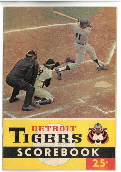 Detroit Tigers 1966 Scorebook