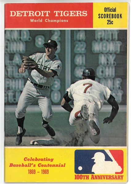 Detroit Tigers 1969 Scorebook
