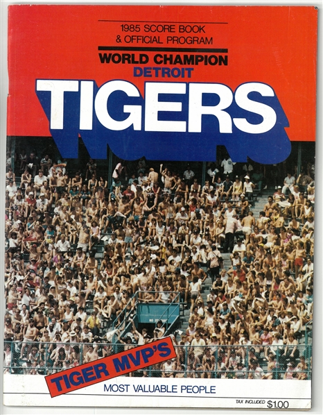 Detroit Tigers 1985 Scorebook