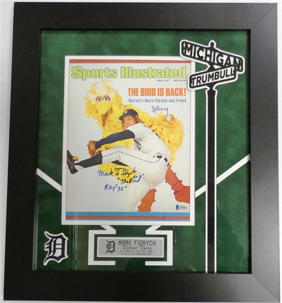 Mark Fidrych Autographed Framed 8x10