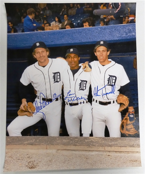 Lance Parrish, Lou Whitaker & Alan Trammell Autographed 16x20