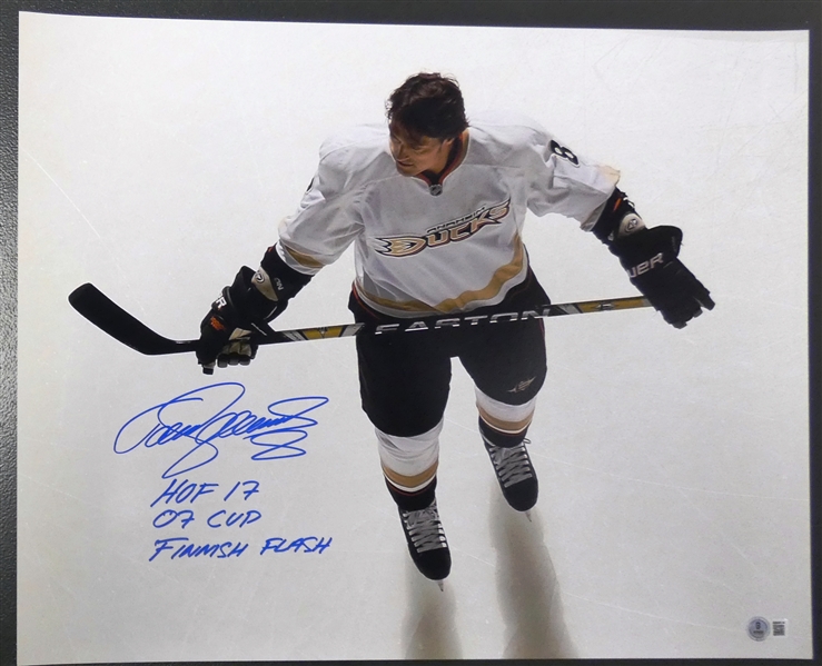 Teemu Selanne Autographed Multi Inscribed 16x20