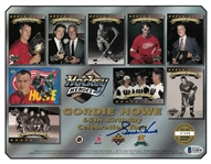 Gordie Howe Autographed 65th Birthday Commemorative Sheet
