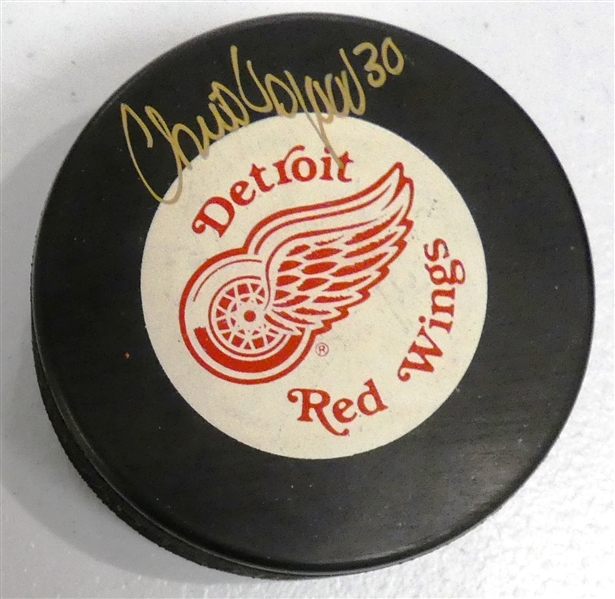 Chris Osgood Autographed Red Wings Puck