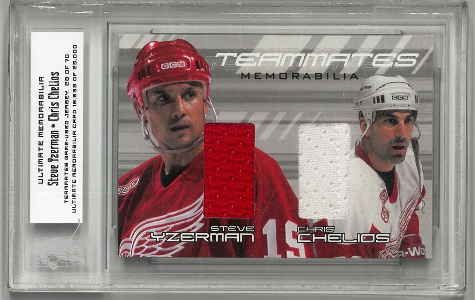 Steve Yzerman & Chris Chelios Game Worn Jersey Card