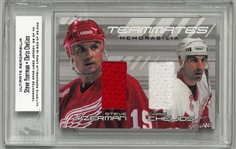 Steve Yzerman & Chris Chelios Game Worn Jersey Card