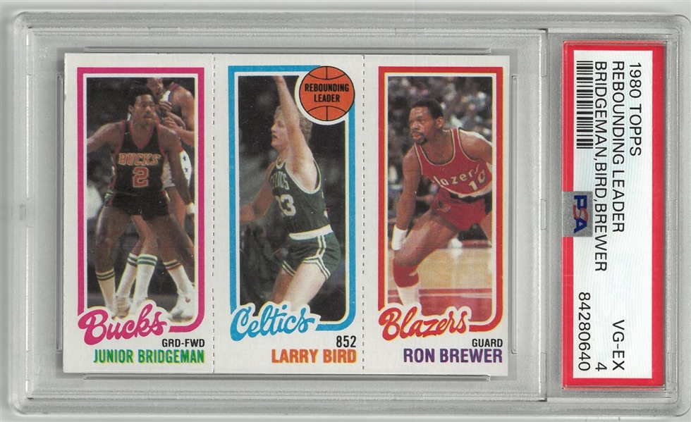 Larry Bird 1980 Topps Rookie Card PSA 4 Rebounding Leader