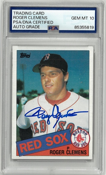 Roger Clemens 10 Grade Auto 1985 Topps Rookie Card
