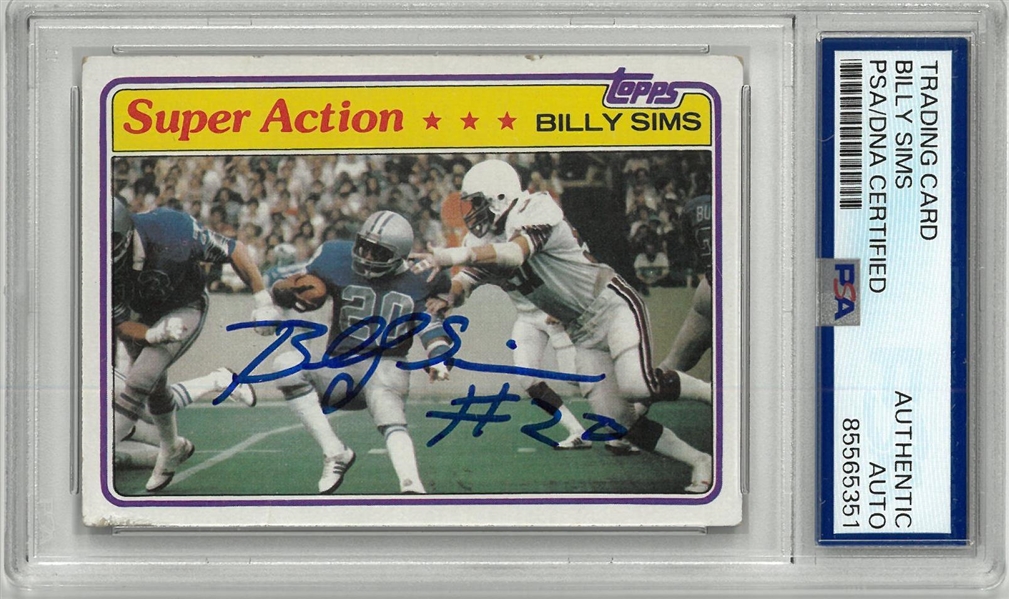 Billy Sims Autographed 1981 Topps