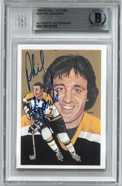 Phil Esposito Autographed 1985-87 Hall of Fame