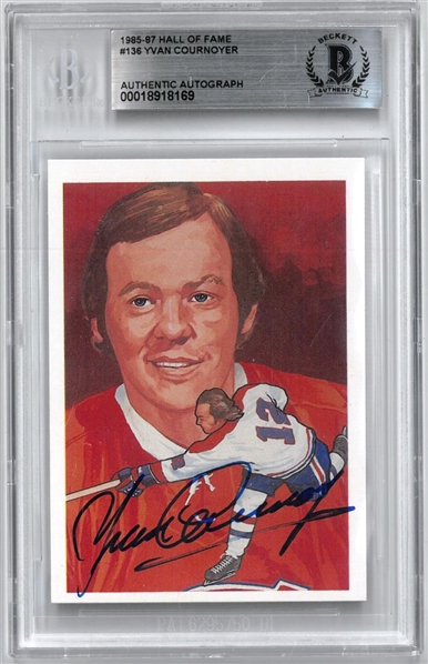 Yvan Cournoyer Autographed 1985-87 Hall of Fame
