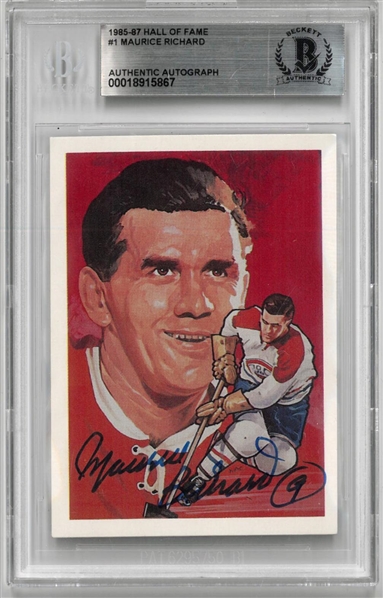 Maurice Richard Autographed 1985-87 Hall of Fame