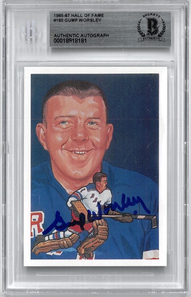 Gump Worsley Autographed 1985-87 Hall of Fame
