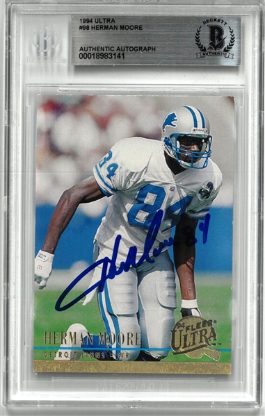Herman Moore Autographed 1994 Ultra