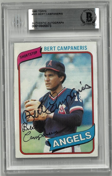Bert Campaneris Autographed 1980 Topps