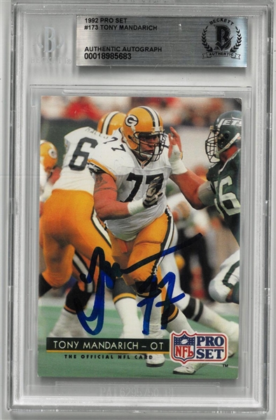 Tony Mandarich Autographed 1992 Pro Set
