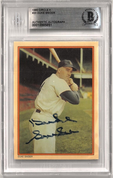 Duke Snider Autographed 1985 Circle K