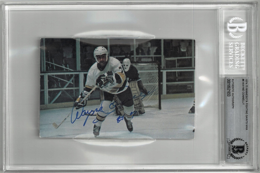 Wayne Connelly Autographed 1974/75 WHA Postcard