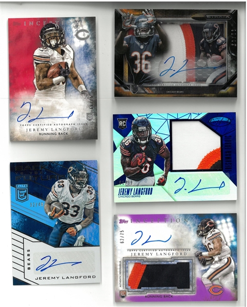 Jeremy Langford Signed Card Lot