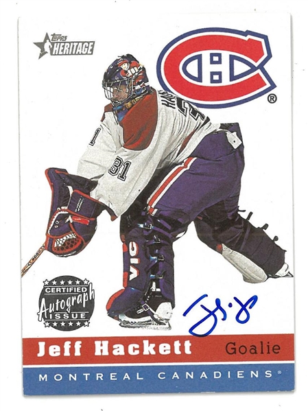 Jeff Hackett Autographed Topps Heritage