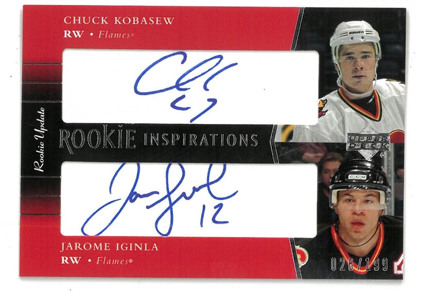 Jerome Iginla & Chuck Kobasew Autographed 2006/07 Upper Deck