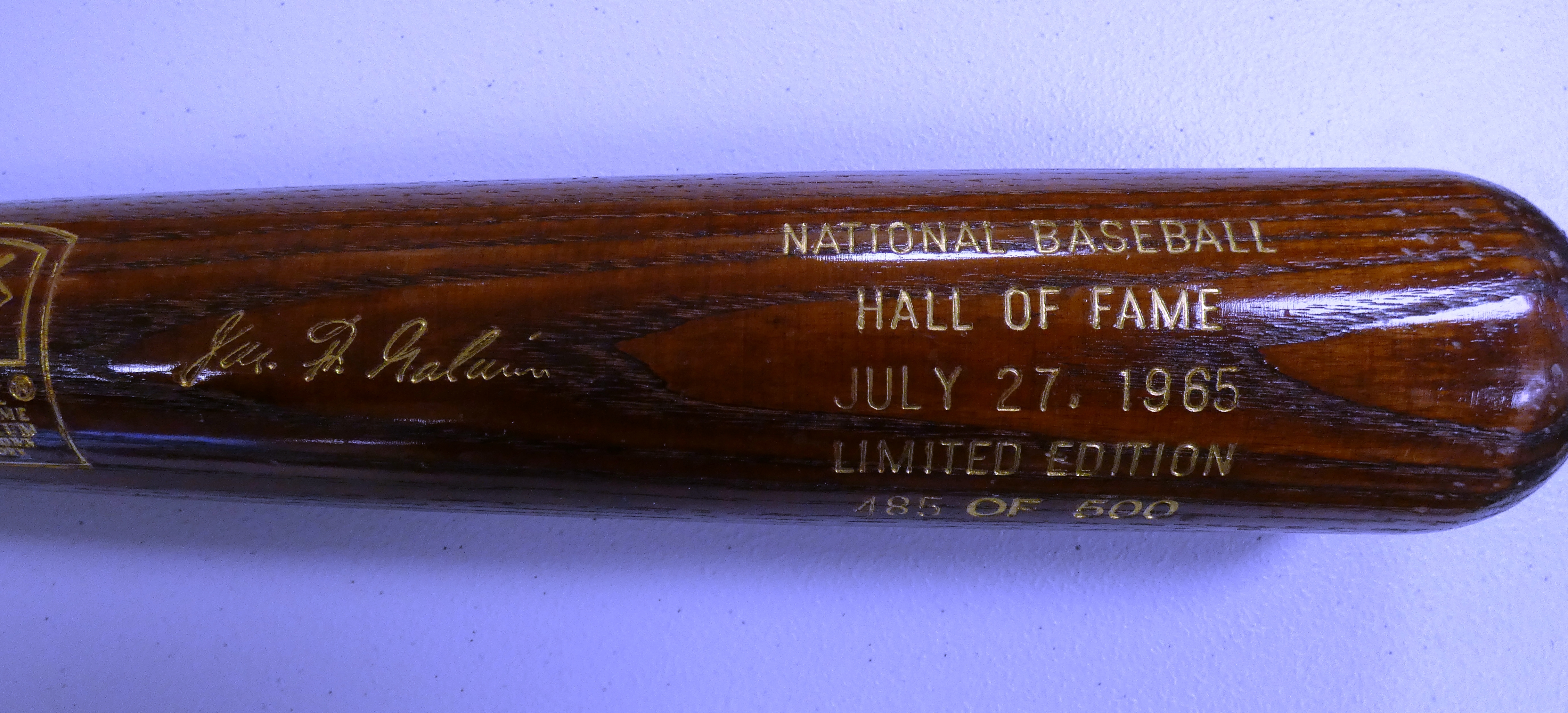Lot Detail - 1965 Baseball Hall of Fame Commemorative Bat