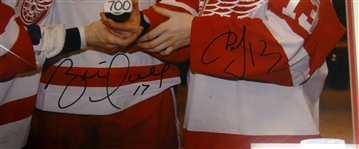 Brett Hull 700th Goal Autographed #17/100 16x20 Also Signed by Fedorov & Datsyuk (Pick up Only)
