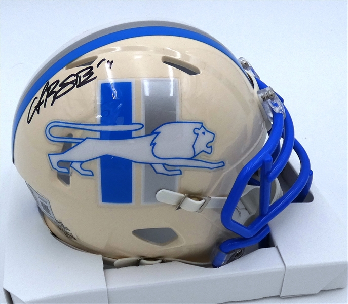 Amon-Ra St. Brown Autographed Detroit Lions Retro Mini Helmet