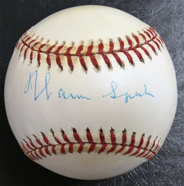 Warren Spahn Autographed Baseball