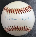 Warren Spahn Autographed Baseball