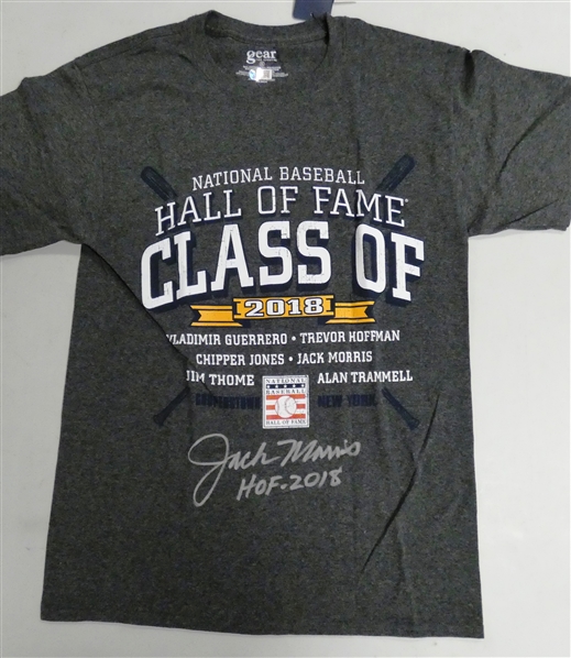 Jack Morris Autographed Hall of Fame T-Shirt